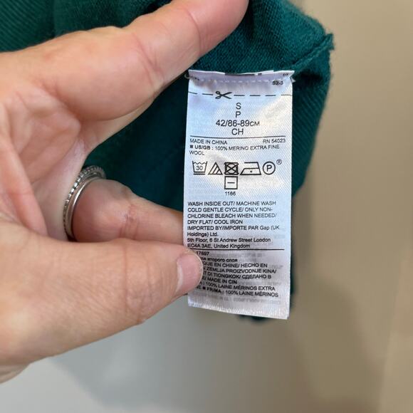 Banana Republic Merino Wool Crewneck Long Sleeve Sweater Teal Soft Knit S - Picture 4 of 6